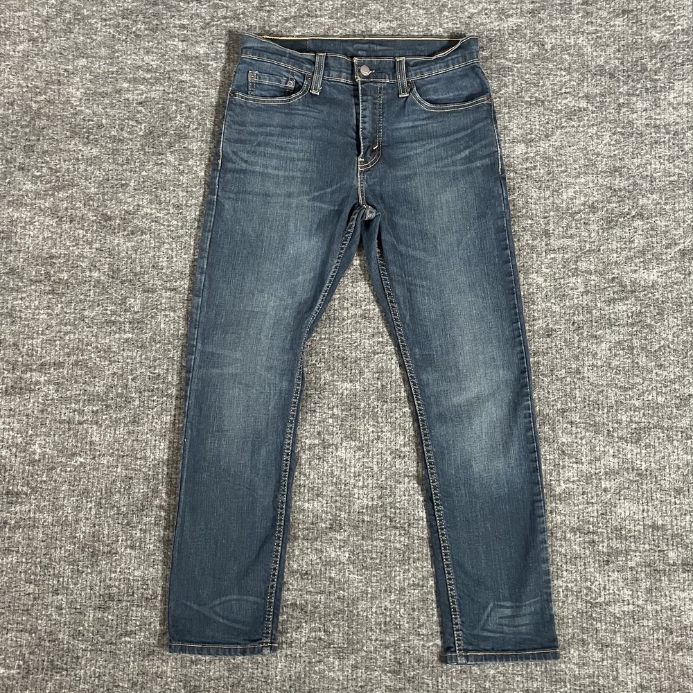 Levis 502 Jeans Men's Size 29x30 Straight Leg Stretch Blue Denim - Picture 2 of 11